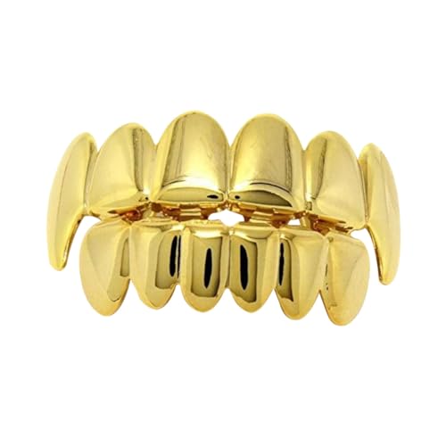 VERDANVERSE Goldene Mit Unterteil Set Für Hip-hop-schmuck Glänzende Zähne Anfänger Halloween Kostümparty Konzert Geburtstagsfeier von VERDANVERSE