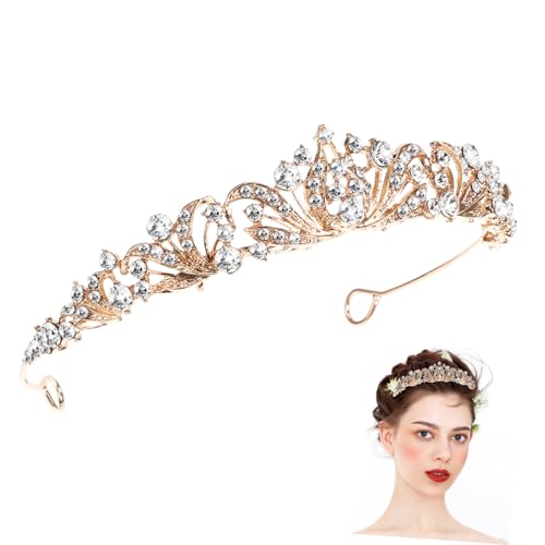 VERDANVERSE Hochzeit Stirnband Tiara Braut Krone Legierung mit Strass Leichtes Elegantes Haarschmuck Accessoire für Braut Abschlussball Festlichkeiten und Besondere Anlässe von VERDANVERSE