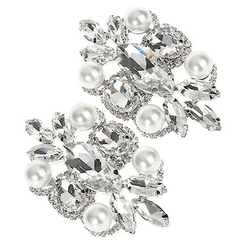 VERDANVERSE Hochzeitsschuh Clips mit Perlen und Strass Leichtes Langlebiges Design Einfache Anbringung Stilvolle Schuhschmuck Deko für Damen Geeignet für Hochzeiten Partys und Festliche von VERDANVERSE