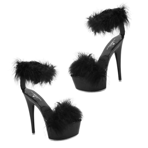 VERDANVERSE Hohe Damen Sandalen mit Absatz Rutschfestes Strapazierfähiges Material Modisches Design Bequeme High Heels Schwarze Sommerschuhe für Alltag und Arbeit und Langlebige Schuhe von VERDANVERSE