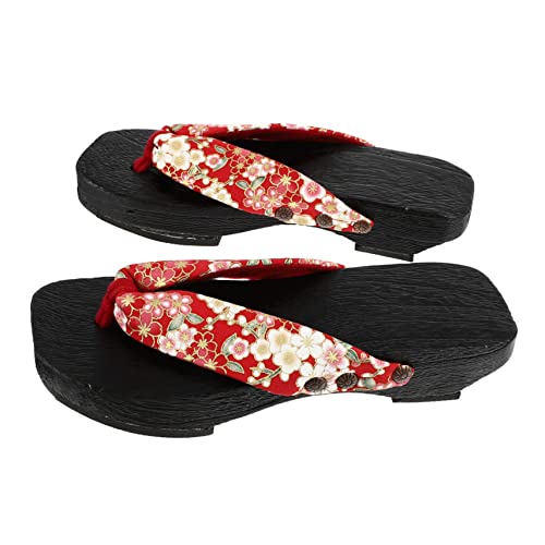 VERDANVERSE Japanische Holzclogs Damen Sommer Pantoffeln Rutschfest Leicht Atmungsaktiv Freizeit Hausschuhe Strand Schuhe von VERDANVERSE