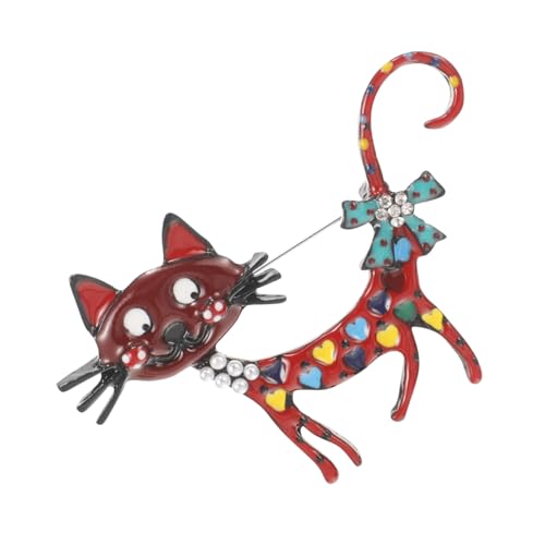 VERDANVERSE Kreative Katzenbrosche Für Damen Einzigartiger Tierpin Aus Langlebigem Zinklegierung Stilvolles Accessoire Für Kleidung Kleider Hosen Und Schals Zum Taillenbetonen Und Angenehmes t von VERDANVERSE