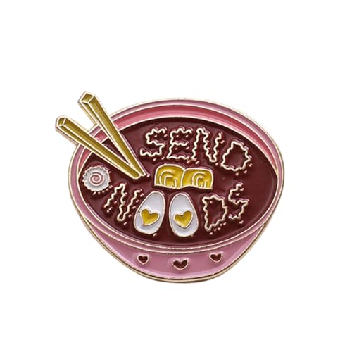VERDANVERSE Cartoon Ramen Pin Emaille Allzweckschale Brosche Aus Legierung in Dunkelrot Für Geburtstage Und Partys von VERDANVERSE