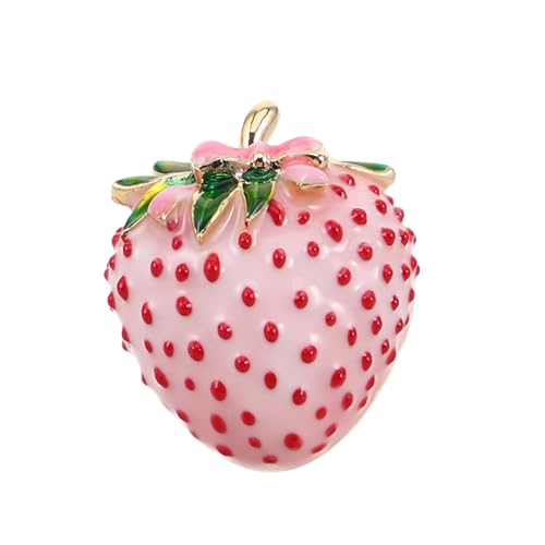 VERDANVERSE Kawaii Erdbeer Brosche Damen Mädchen Emaille Anstecknadel Frucht Motiv Leicht Elegant Vielseitig Für Kleidung Rucksack Schal Accessoire Geschenkidee von VERDANVERSE
