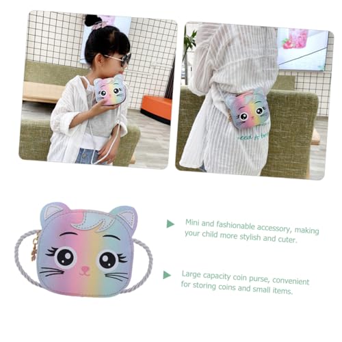 VERDANVERSE Kindergeldbörse Niedliche Katzenform PU Schultertasche Verstellbar Vielseitig Einsetzbar Modisches Accessoire für Mädchen und Jungen Praktische Mini Umhängetasche von VERDANVERSE