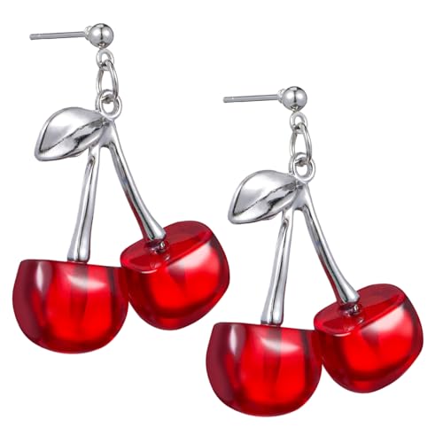 VERDANVERSE Kirsche Ohrringe Damen Leichtgewichtige Statement Ohrhänger mit Kreativem Früchtemotiv Bunte Haltbare Modeschmuck für Alltag Party und Festliche Anlässe von VERDANVERSE