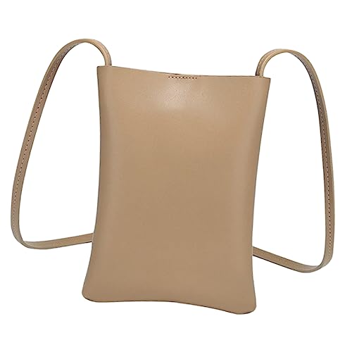 VERDANVERSE Kleine Crossbody Handtasche Damen mit Handyfach Knopfverschluss Leichte Umhängetasche für Reisen Shopping und Business Schlichtes Design Khaki Praktische Aufbewahrung für Karten von VERDANVERSE