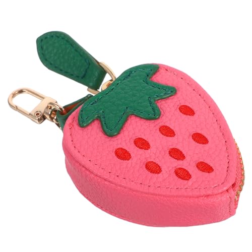 VERDANVERSE Kleine Erdbeer Geldbörse für Damen Strapazierfähiges PU Material Kompakte Mini Münzbörse mit Reißverschluss Handlich für Münzen und Kleine Essentials Fröhliches Fruchtmuster Leicht von VERDANVERSE