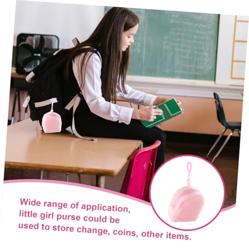 VERDANVERSE Kleine Plüsch Geldbörse für Mädchen mit Schlüsselanhänger Tragbare Weiche Tasche in Pastellfarben Kompakte Kleinteile Aufbewahrung Praktisches und Stilvolles Accessoire von VERDANVERSE