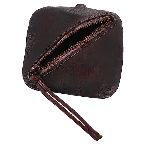 VERDANVERSE Kleines Damen Lederportemonnaie Handgefertigter Minimalistischer Münzbeutel mit Reißverschluss für Karten und Bargeld Perfektes für Freunde und Familie von VERDANVERSE