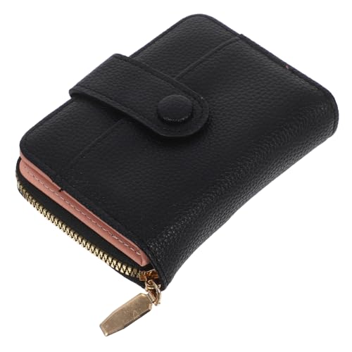 VERDANVERSE Kompaktes PU Kartenetui mit Reißverschluss Litchi-Struktur Großer Kapazität Multifunktionaler Ausweis Kreditkartenhalter für Damen und Herren Elegantes Schlichtes Design von VERDANVERSE