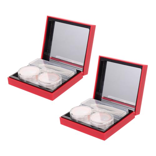 VERDANVERSE Kontaktlinsenbehälter mit Oberfläche Kompakte Aufbewahrungsbox mit Transparentem Fenster Rutschfestes Leichtes Reiseetui für Kontaktlinsen Praktischer Organizer mit Doppelkammern von VERDANVERSE