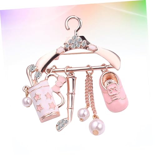 VERDANVERSE Koreanische Vintage Brosche aus Zinklegierung mit Strasssteinen Anstecknadel in Kleiderbügel form Modischer Brustpin für Damen Passend zu Pullovern Kleidern Schals und Taschen von VERDANVERSE