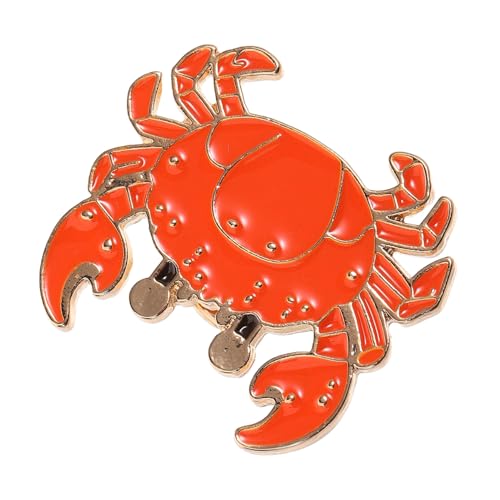 VERDANVERSE Krabbenbrosche Tier Brosche Cartoon Brosche Langlebige Brosche Durable Brosche Alltagsaccessoires Kleidung Accessoire Farbenfrohe Brosche Krabbenschmuck Legierung Orange von VERDANVERSE