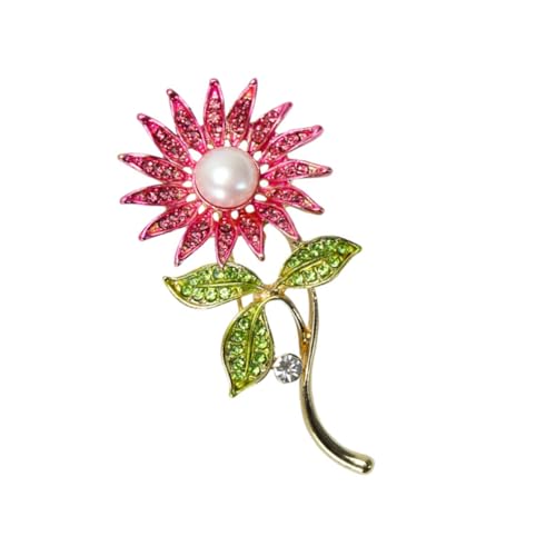VERDANVERSE Kreative Damenbrosche Sonnenblumen Design mit Perlen und Strass Anstecknadel für Jacken und Kleidung Langlebiger Brustschmuck für Besondere Anlässe und Alltag von VERDANVERSE