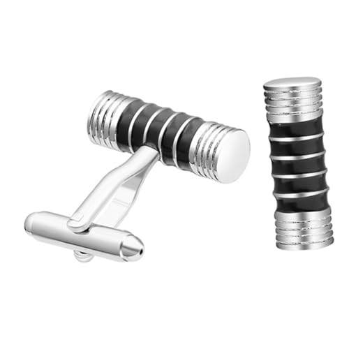VERDANVERSE Kreative Manschettenknöpfe Herren Schwarz Dumbbell Design Aus Kupfer Modische Business Hemd Manschettenknöpfe Für Hochzeit Büro Geschenkidee Für Männer Und Frauen von VERDANVERSE