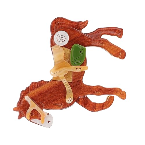 VERDANVERSE Kreative Pferde Brosche für Frauen aus Metall und Kunststoff Langlebiger Chinesischer Stil Modisches Accessoire für Kleidung Rucksack und Taschen Perfektes zu Neujahr von VERDANVERSE