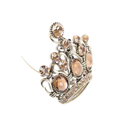 VERDANVERSE Krone Brosche Damen und Herren Alloy Anstecknadel mit Strassbesetzter Krone Retro Design Sicherer Pinverschluss Leicht und für Kleidung und Accessoires von VERDANVERSE