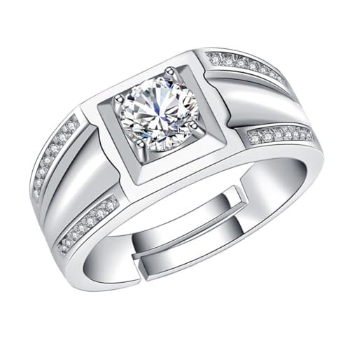 VERDANVERSE Kupfer Herrenring Weißer Verstellbarer Stylischer Partnerring Freundschaftsring von VERDANVERSE