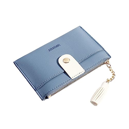 VERDANVERSE Kurze Damen Geldbörse PU mit Reißverschluss Multifunktionale Kleine Brieftasche für Frauen Praktische Halter mit Fransigen Akzenten für Karten von VERDANVERSE