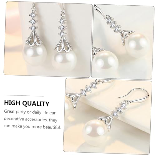 VERDANVERSE Lange Zarte Perlenohrringe Damen Hängend mit Floralen Ziersteinen Legierte Ohrhänger Modisches Elegantes Design für Besondere Anlässe und Alltagsschmuck von VERDANVERSE