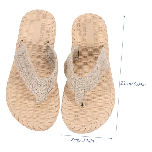 VERDANVERSE Leichte Damen Flip flops mit Imitat stroh design Rutschfeste Flache Strandslipper Modische Bequeme Sommerschuhe für Freizeit und Urlaub von VERDANVERSE