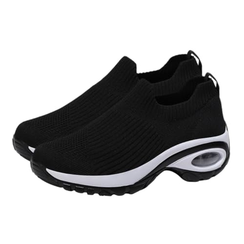 VERDANVERSE Leichte Damen Laufschuhe Atmungsaktiv mit Rutsch Sohle Modische Freizeit Sportschuhe für Fitnessstudio und Alltag Angenehm Strapazierfähig Schwarz von VERDANVERSE
