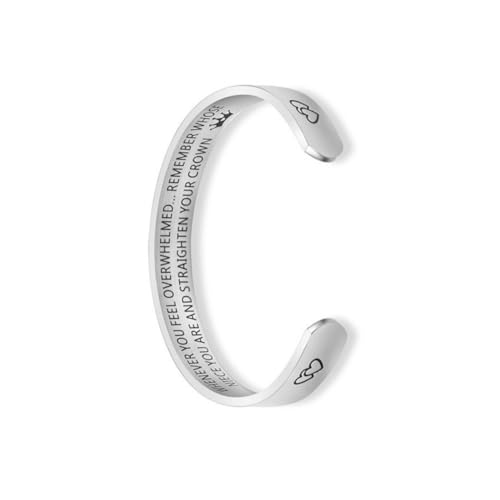 VERDANVERSE Leichtes Titanstahl Armband Damen C form Breiter Flacher Modischer Armreif mit Gravur Niece Komfortabel Hautfreundlich für Nichte Alltag Party Reise von VERDANVERSE