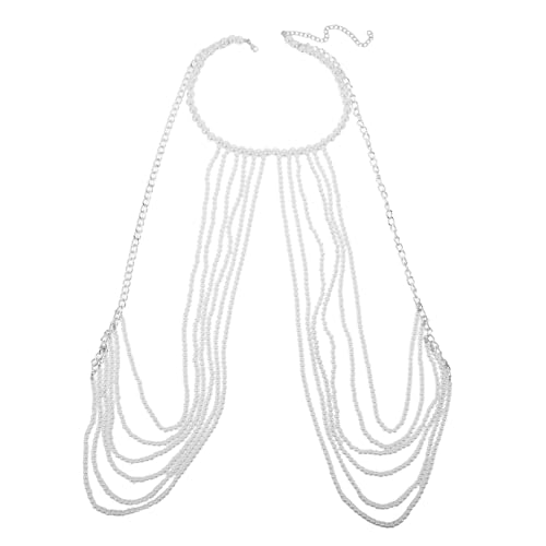 VERDANVERSE Mehrlagige Imitations-perlen-body-chain Choker mit Hohlem Vintage-design Modische Damen Schulter Schmuck Vielseitig für Club Strand und Festliche Anlässe Geeignet von VERDANVERSE