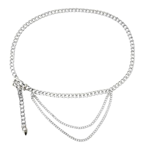 VERDANVERSE Mehrschichtiger Verstellbarer Metall Taillenkettengürtel Damen mit Süßem Herz Anhänger Modische Körperkette für Kleider Jeans Vielseitiges Styling für Frauen und Mädchen von VERDANVERSE