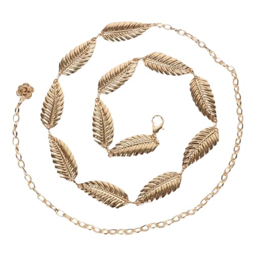 VERDANVERSE Metallblatt Bauchkette Damen Verstellbare Taillenkette Leichte Langlebige Körperkette für Club Festival Party Modischer Schmuck zur Betonung von VERDANVERSE