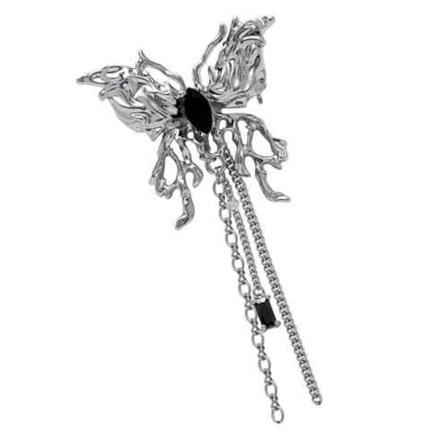 VERDANVERSE Metallic Schmetterling Brosche mit Quaste Langlebige Legierung Vielseitige Anstecknadel für Kleidung Schals und Hüte Modische Damen Dekoration Sicherer Halt Elegantes Design von VERDANVERSE