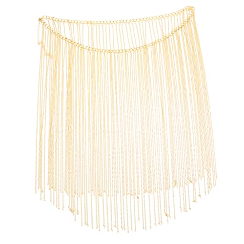 VERDANVERSE Metallic Taillenkette mit Quasten Verstellbarer Damen Gürtel Körperkette als Waist Decoration für Partys und Clubwear Elegantes Accessoire für Abendkleider von VERDANVERSE