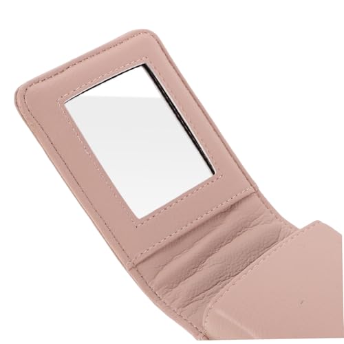 VERDANVERSE Mini Make-up Tasche Damen Quilted Design mit Spiegel Kompakte Kosmetiktasche Lippenstift Etui für Reise und Alltag Kleine Schminktasche für Lippenstift und Lipgloss Rosa von VERDANVERSE