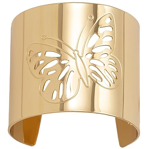VERDANVERSE Minimalistischer Damen Armreif aus Langlebigem Eisen Leichtes Verstellbares Manschetten Armband mit Filigranen Schmetterlings Motiven Eleganter Armschmuck für Hochzeit Geburtstag von VERDANVERSE