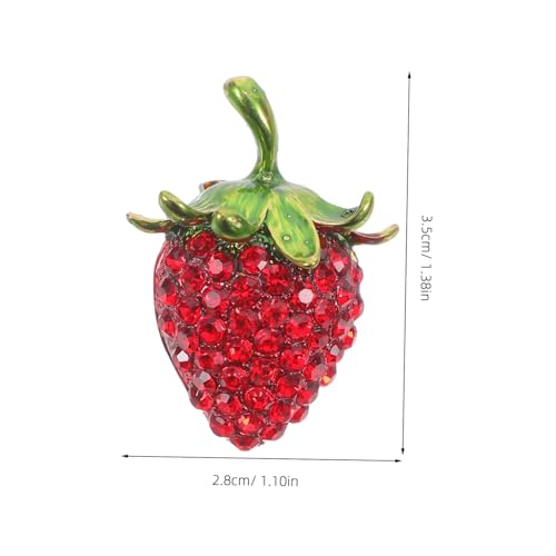 VERDANVERSE Moderne Erdbeer Brosche mit Strahlenden Strasssteinen Modisches Frucht Design Langlebige Legierung Vielseitige Anstecknadel für Damen Geeignet für Büro Partys und Alltag von VERDANVERSE