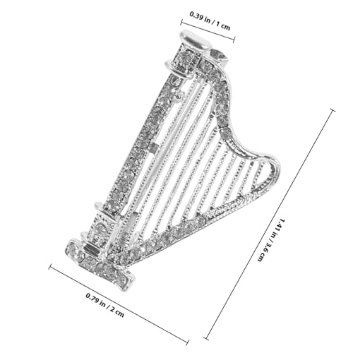 VERDANVERSE Moderne Harfenbrosche Strasssteinen Vielseitige Anstecknadel für Damen und Herren Modisches Accessoire für Kleidung Hüte und Taschen Langlebig und Sicher von VERDANVERSE