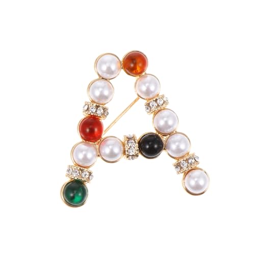 VERDANVERSE Modische Damenbrosche Buchstabe A aus Stillegiertem Kreative Anstecknadel für Kleidung Taschen Hüte für Partys Geburtstage Valentinstag Persönliches Geschenk von VERDANVERSE