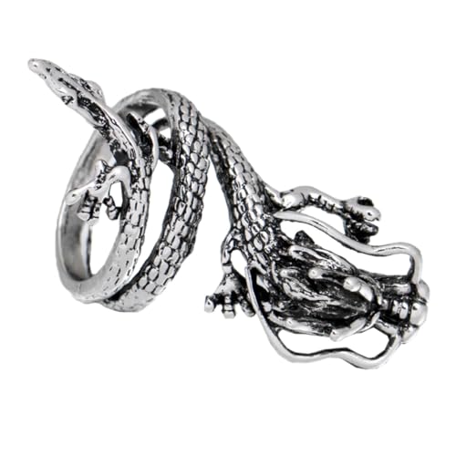 VERDANVERSE Modischer Herren Fingerring Drachenform aus Legierung Einzigartiger Schmuckring mit Glatter Oberfläche Trendiger Dekorationsring für Alltag und Besondere Anlässe von VERDANVERSE