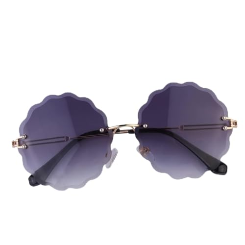 VERDANVERSE Modischer Rahmenloser Sonnenbrille für Damen mit Blütenrand Goldfarbener und Grauem Farbverlauf für Strandurlaub und Outdoor Aktivitäten VERDANVERSE Modischer Rahmenloser Sonnenbrille für Damen mit Blütenrand Goldfarbener und Grauem Farbverlauf für Strandurlaub und Outdoor Aktivitäten von VERDANVERSE