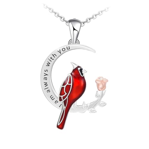 VERDANVERSE Mondförmige Anhänger Halskette mit Vogel Design Modisches Accessoire für Damen Eleganter Schmuck für Familie und Freunde von VERDANVERSE
