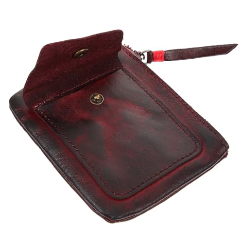 VERDANVERSE Münzbeutel Retro Stil Mini Portemonnaie Pflanzlich Gegerbtes Echtleder Kleingeldbörse Kompakt und Langlebig für Alltag Büro und Party von VERDANVERSE