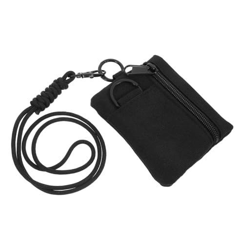 VERDANVERSE Multifunktionale Hängende Mini Oxford Tasche mit Lanyard Robuste Camping Ohrhörer Aufbewahrung und Kartenetui Leichtes Outdoor Täschchen für Wandern Radfahren Sport Schwarz von VERDANVERSE