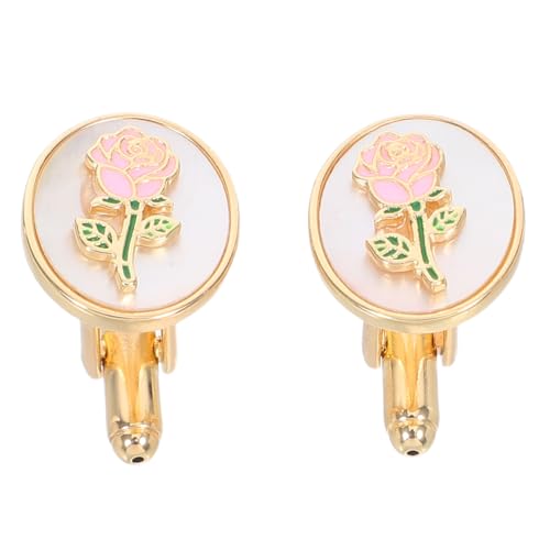 VERDANVERSE Musterstil Blumenmuster Goldene Vintage Manschette Geeignete Herrenhemden Feminine Kleidung – Runde Unisex Hemden Für Formelle Bankette Stilvolle Rosafarbene Hemden von VERDANVERSE