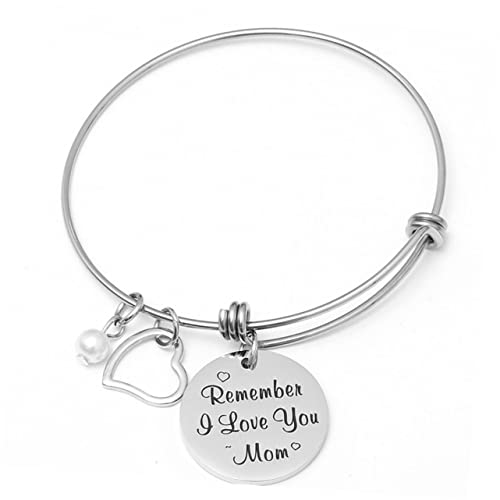 VERDANVERSE Mutter Armband Titanstahl Verstellbar Perlen Herz Armreif Schmuck Muttertag Langlebig von VERDANVERSE