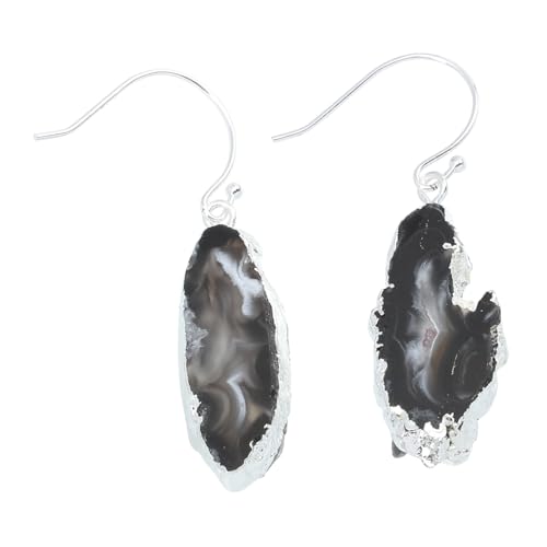 VERDANVERSE Natürliche Achat Ohrhänger Damen Ohrschmuck Unregelmäßige Ohrringe Elegant Leicht Tragbar Stylisch für Alltag und Party von VERDANVERSE