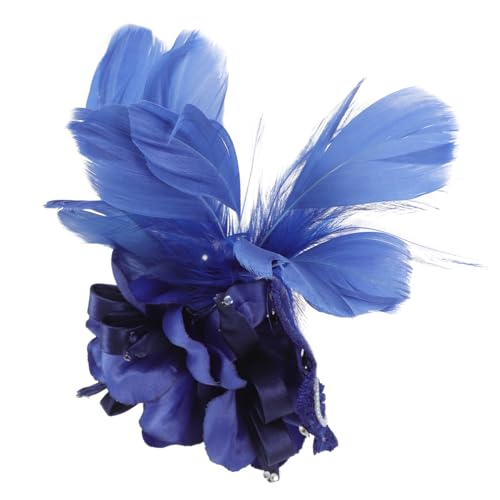 VERDANVERSE Navyblauer Blumen broschen anstecker Retro Stil Elegante Blütenbrosche als Haarschmuck und Kleid deko für Damen Geschenk und Alltagsmode von VERDANVERSE