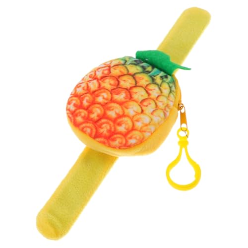 VERDANVERSE Niedliches Plüsch Schnapparmband mit Ananas Motiv Slap Armband und Geldbörse in Einem Weiches DIY Partyarmband für Mädchen Perfektes und Party Mitgebsel von VERDANVERSE
