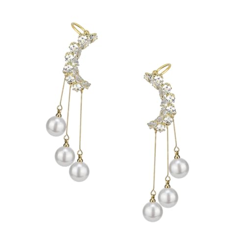 VERDANVERSE Non Piercing Ohrklemme mit Zirkonia und Perlenanhänger Ear für Frauen Komfortabel und Langlebig Eleganter Schmuck für Alltag und Besondere Anlässe von VERDANVERSE