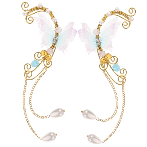 VERDANVERSE Ohrclips Damen Schmetterling Perlenohrringe Leicht Elegant Ohrmanschetten Ohrschmuck für Frauen und Mädchen Zufällige Farbe Zufällige Farbe von VERDANVERSE